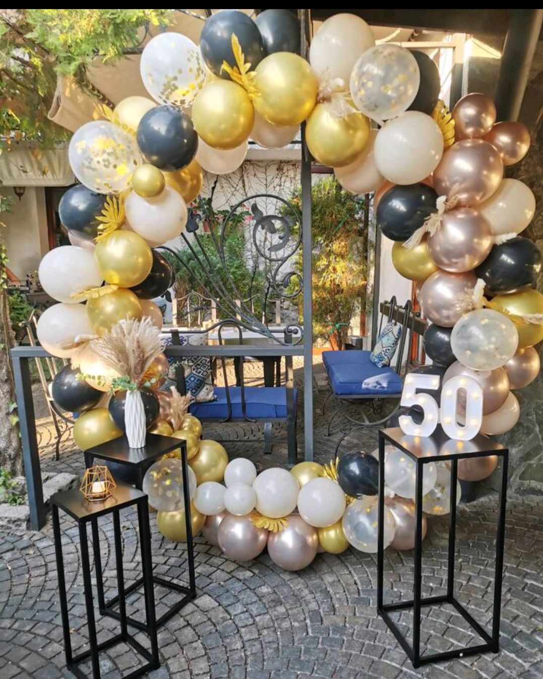 Stelaż łuk kolo na balony chrzest 18-stka roczek komunia 50-lecie 30-s