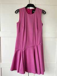 Simple sukienka elegancka 34 różowa 100% wełna