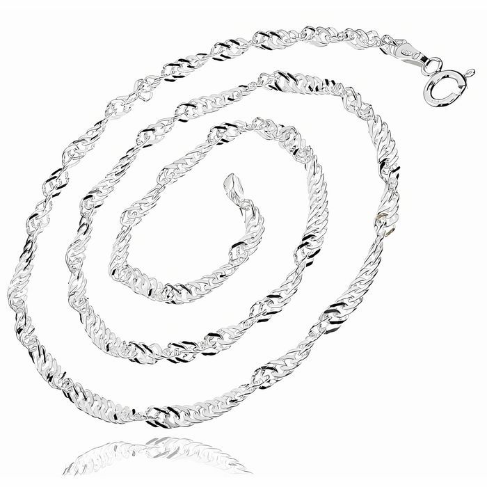 Srebrn łańcuszek singapur spiralka 1,3mm 45cm SINGAPORE_SI25_45