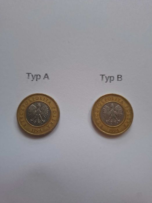 Monety 2 zł z 1994 roku - typ A i typ B