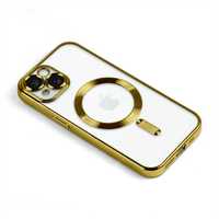 Plecki Etui do Iphone 13/14/15 Plus Pro Max Magsafe Case Obudowa Złoty