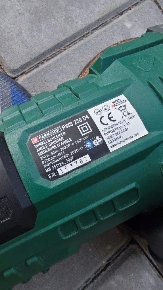 Szlifierka Kątowa Parkside PWS 230 D4 Tarcze