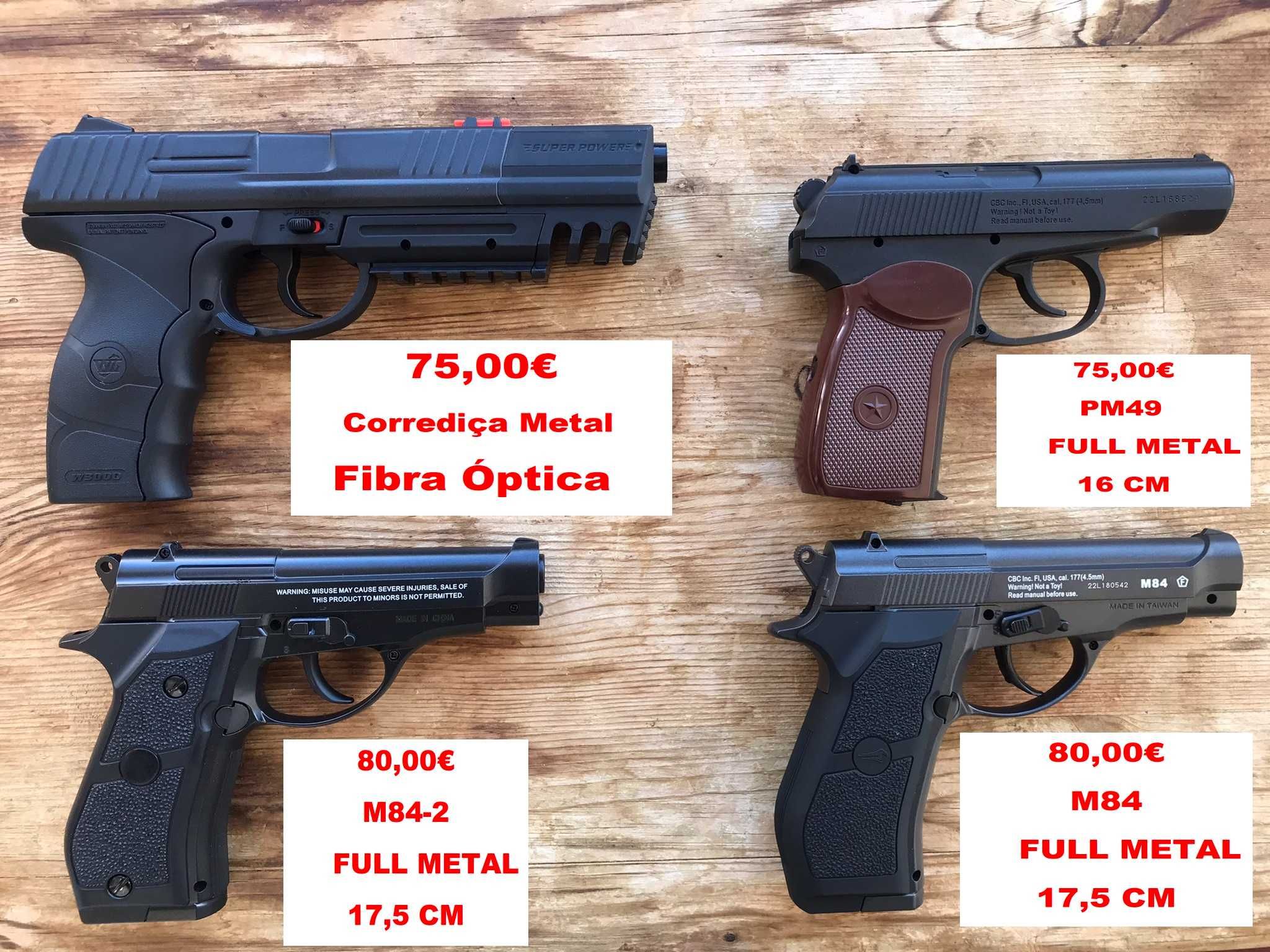 Pressão de Ar CO2) SwissArms P84 FULL METAL+CZ SHADOW esfera aço 4.5mm