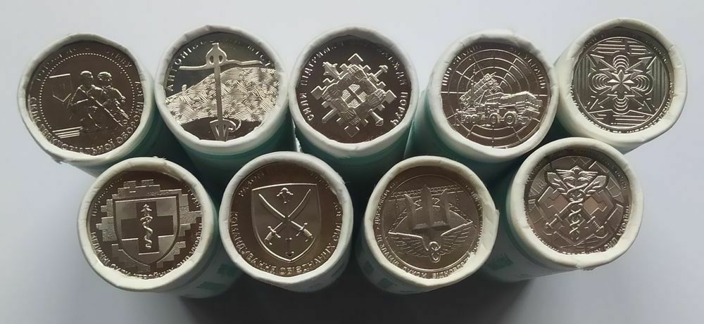Монети НБУ в ролах  10 роликів 2022-25р. ,,Серія  ЗСУ"