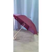Зонт трость полуавтомат с деревянной ручкой вишневый