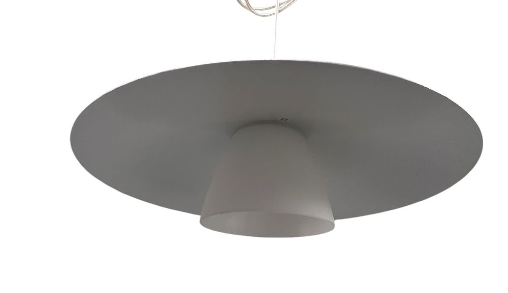 duńska lampa wisząca srebrna dania retro prl space Age
