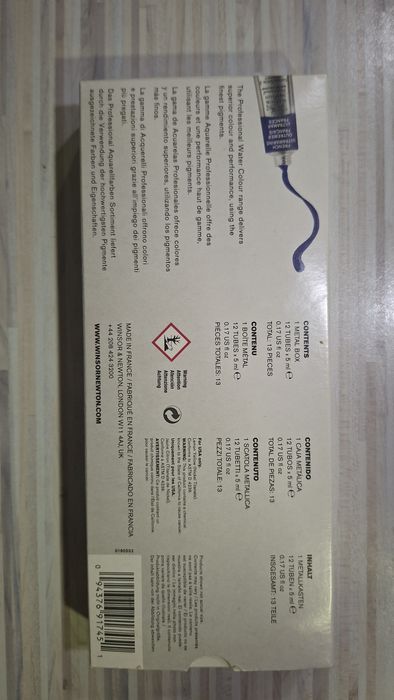 Farby akwarelowe Winsor&Newton  12 tubek po 5 mililitrów