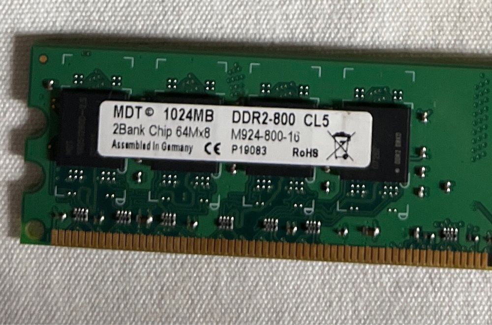 Moduły ddr2 kości pamięci 1GB