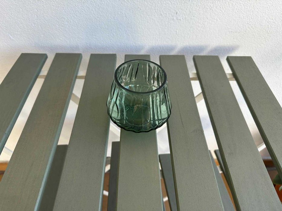 2 suportes para velas vidro verde CASA