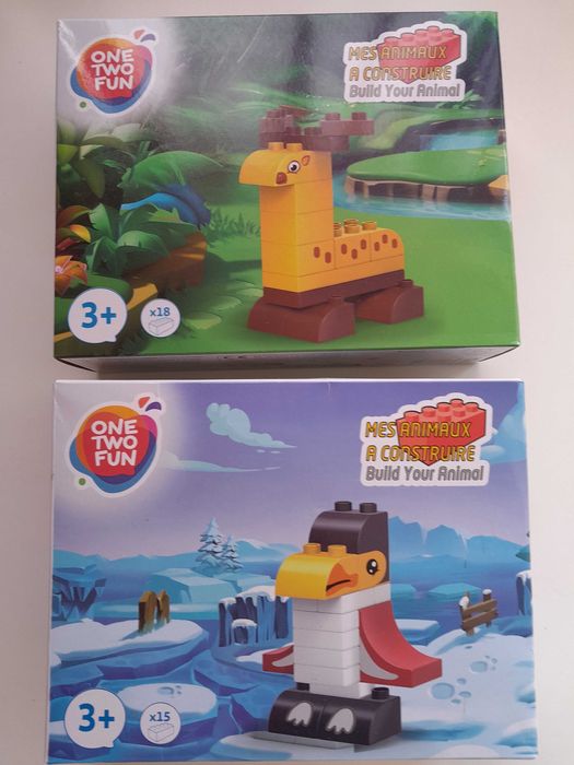 Construção animais, tipo lego, NOVO