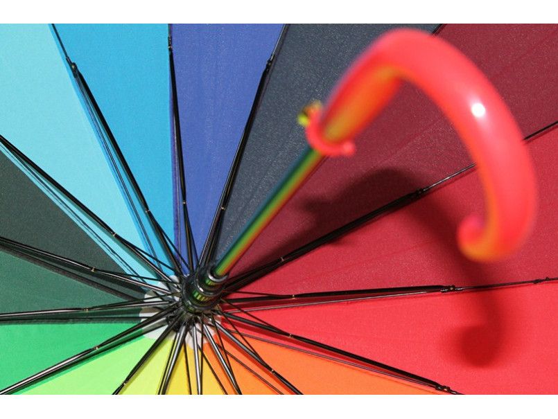 Детский зонт радуга 16 спиц радужный зонт подростковый полуавтомат
