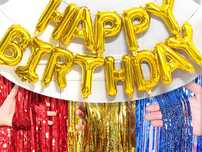 РОЗПРОДАЖ Кульки HAPPY BIRTHDAY  дощик шторка фотозона цифри