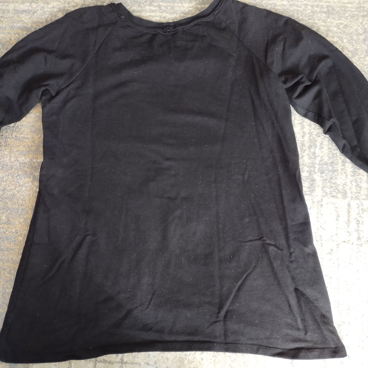 Czarna bluzka tunika z koniczynką 40 bawełna