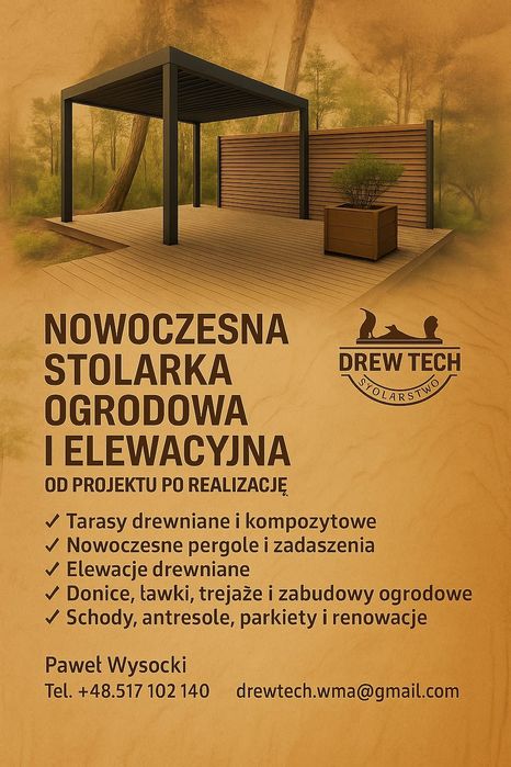 Taras,Altana,Wiata,Elewacja drewniana, konstrukcje drewniane pod panel