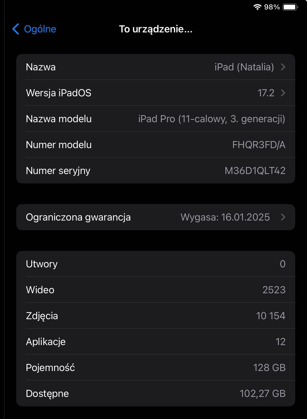 Apple iPad Pro M1 128gb 3rd gen, jak nowy, gwarancja apple