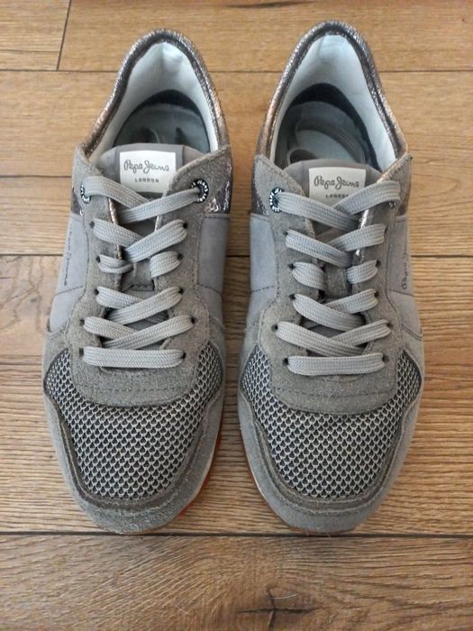 Sneakersy Pepe Jeans 37 szare błyszczące