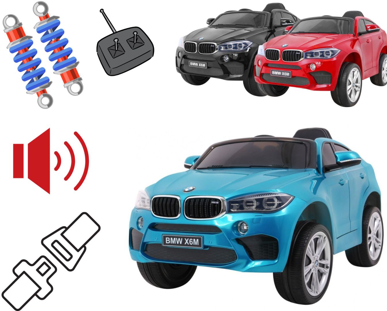 od 0-3 lat +PILOT 12V Samochód elektryczny auto na akumulator BMW X6M