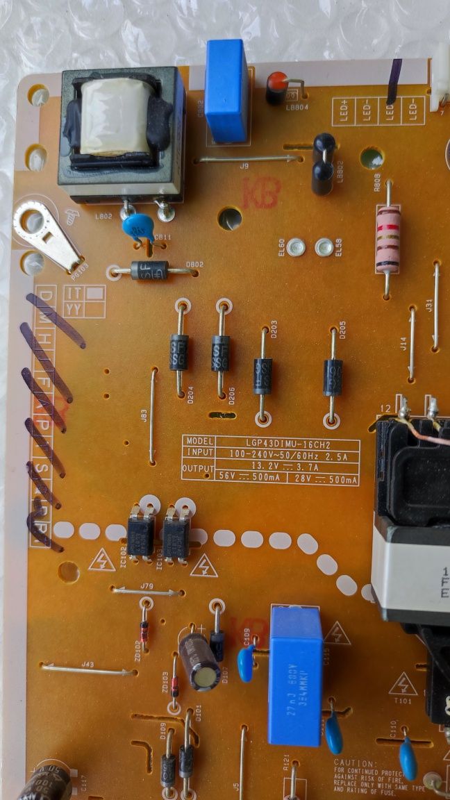 Плата блок питания EAX66793301 LGP43DIMU-16CH2 для тв LG 43UH671V