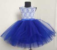 Нарядное платье на девочку, синее, святкова сукня на дівчинку