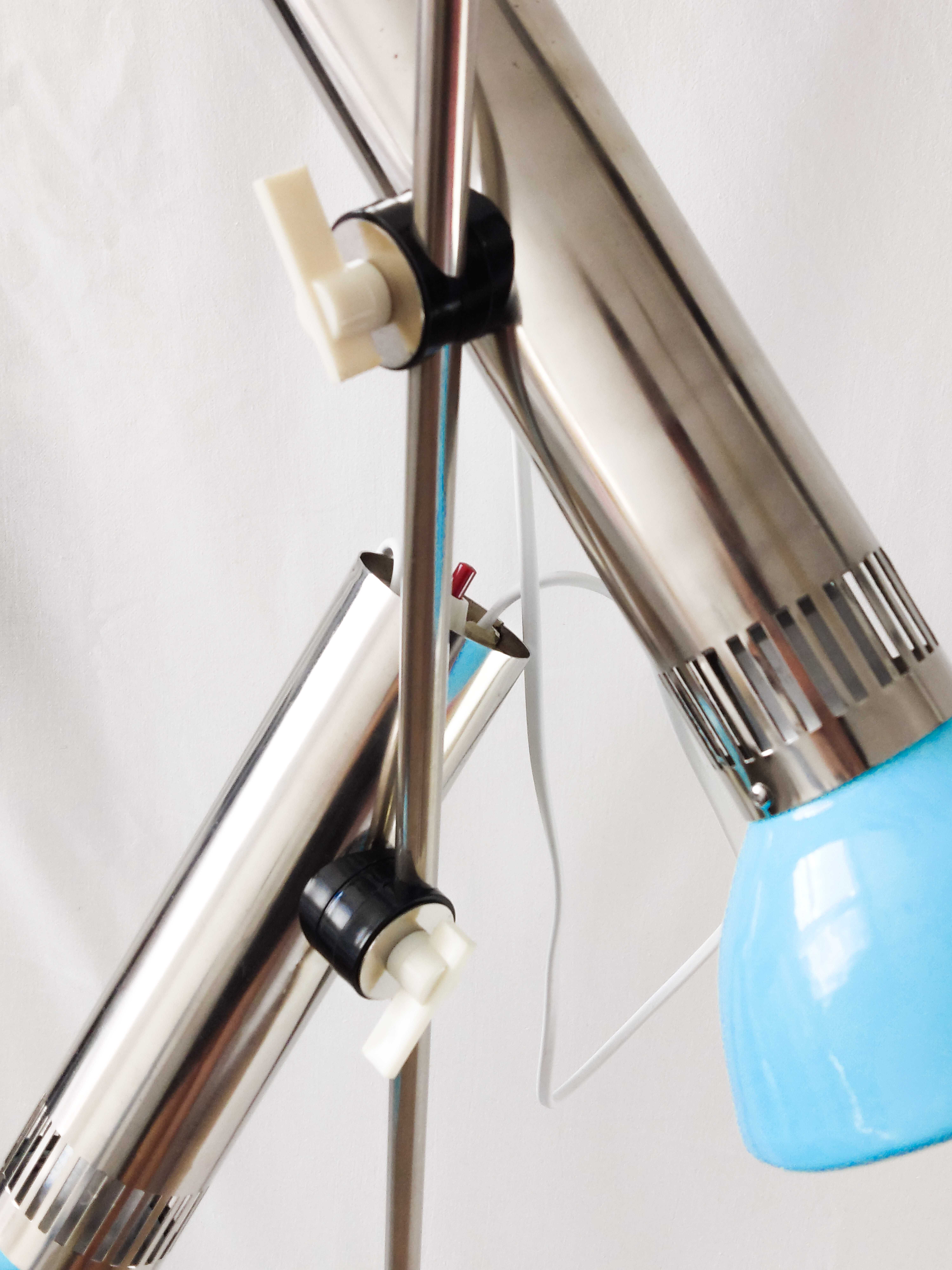 Lampka lampa podłogowa nocna ZAOS PR-6 PRL Po Renowacji Baby blue