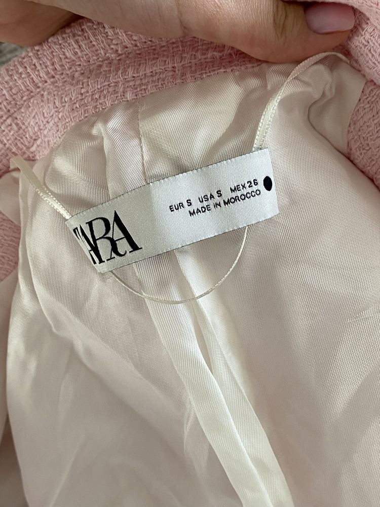 Твідовий укорочений піджак трендовий ZARA