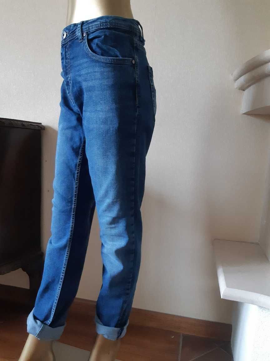 Terranova miękkie wygodne jeansy proste 100% bawełna L XL