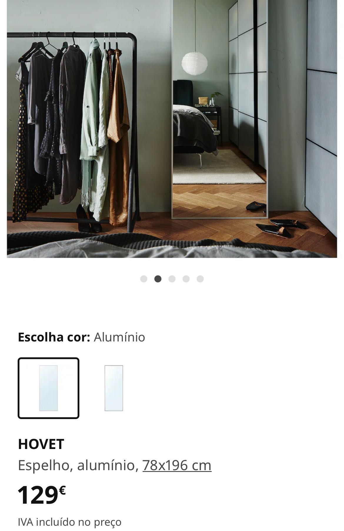 Espelho Ikea, medida nas fotos