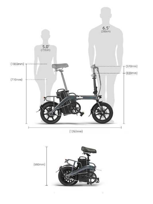 FIIDO L3 mini ebike dalekiego zasięgu 48V 23,3Ah 350W 200KM