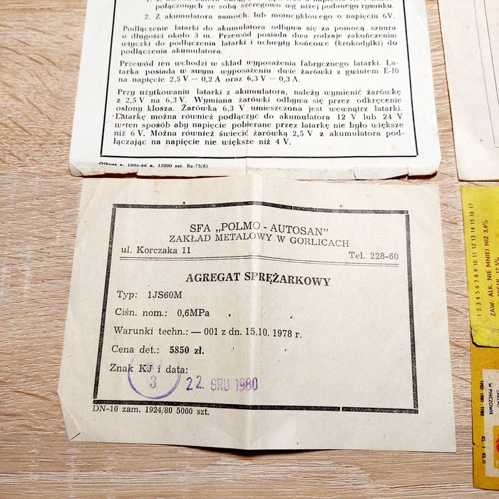 Etykiety, instrukcje, karty gwarancyjne PRL