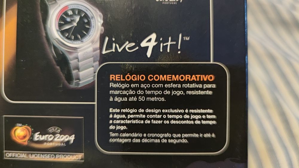 Relogio exclusivo oficial EURO 2004 em estojo