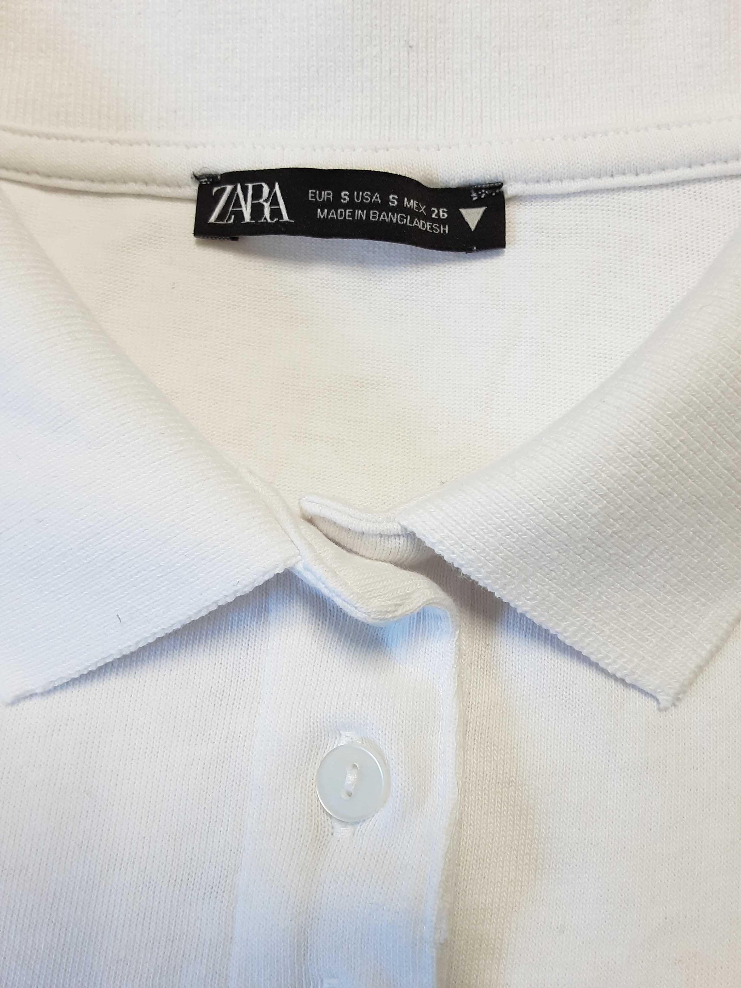 S 36 Zara crop top polo koszulka krótki rękaw