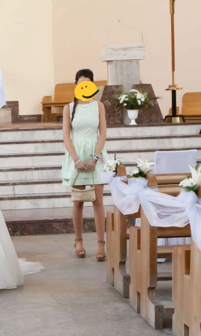 Sukienka na wesele jak nowa, mini rozmiar 34 S mięta
