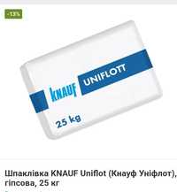 Шпаклівка KNAUF Unifot (Кнауф Уніфлотт),гіпсова 25 кг),
гіпсова, 25 кг
