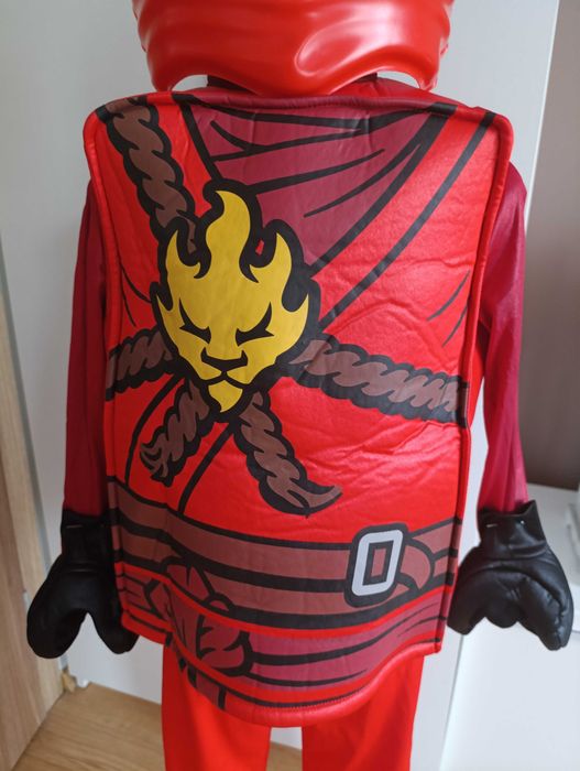 NOWY Strój kostium przebranie 3D LEGO NINJAGO KAI +maska 104/116 589