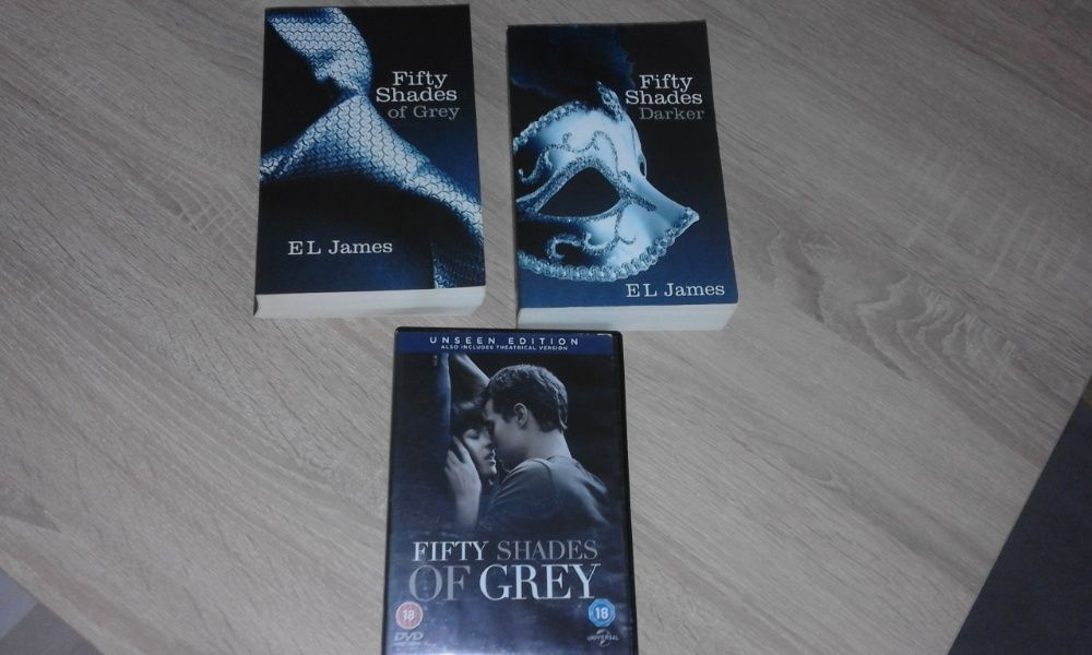 E L James 50 twarzy Greya, 1, 2, książka i film DVD, angielski