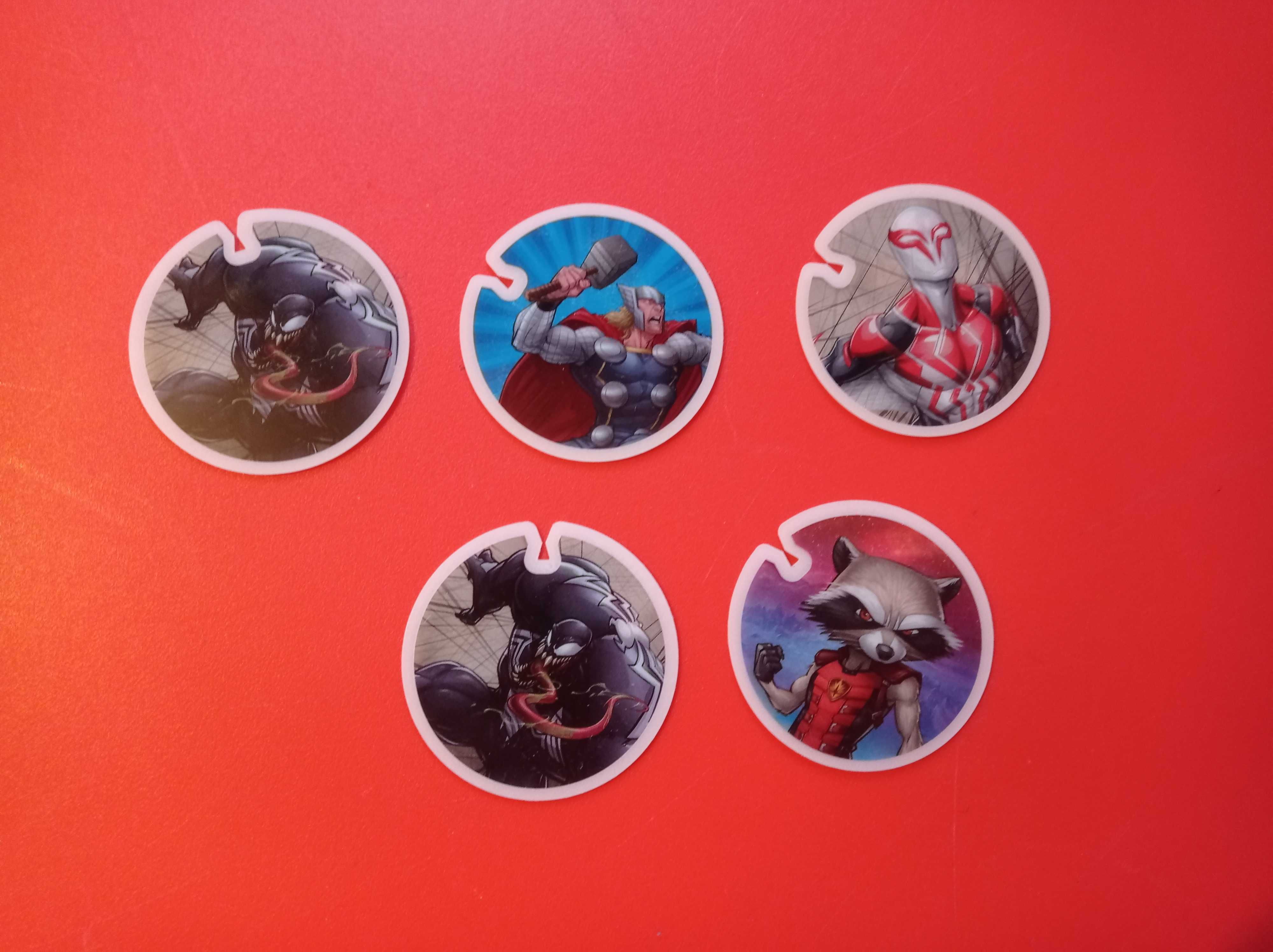 Shieldz circle żetony karty Venom Spider-Man Thor Rocket Raccoon