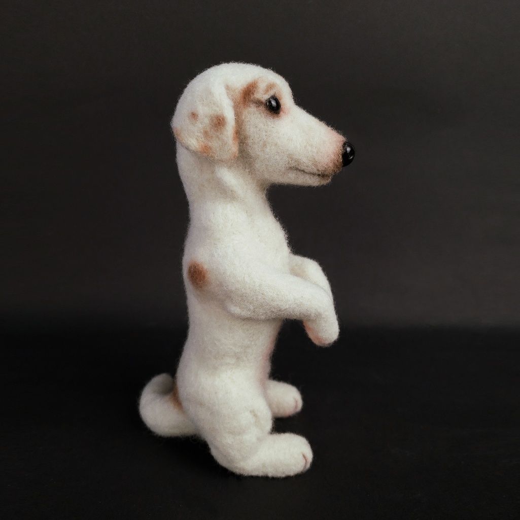 Собака валяна іграшка Джек Рассел ручної роботи