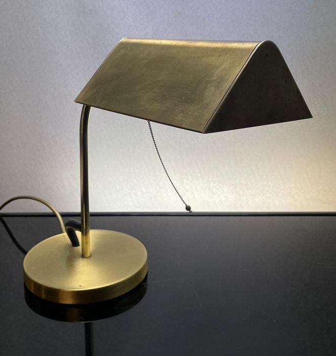 Lampa gabinetowa BANKIERKA mosiężna biurowa na łańcuszku VINTAGE