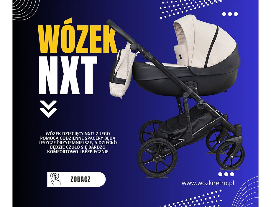 NOWY Wózek Dziecięcy NXT 4w1 Gondola Spacerówka Fotelik Baza Isofix
