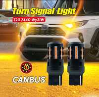 LED лампы VANSSI  W21W T20 7440 оранжевые, в поворотники