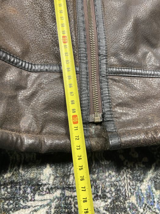 Kożuch męski z naturalnej skóry brązowa kurtka