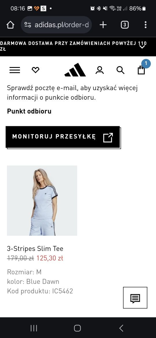 Tshirt damski adidas koszulka rozmiar M