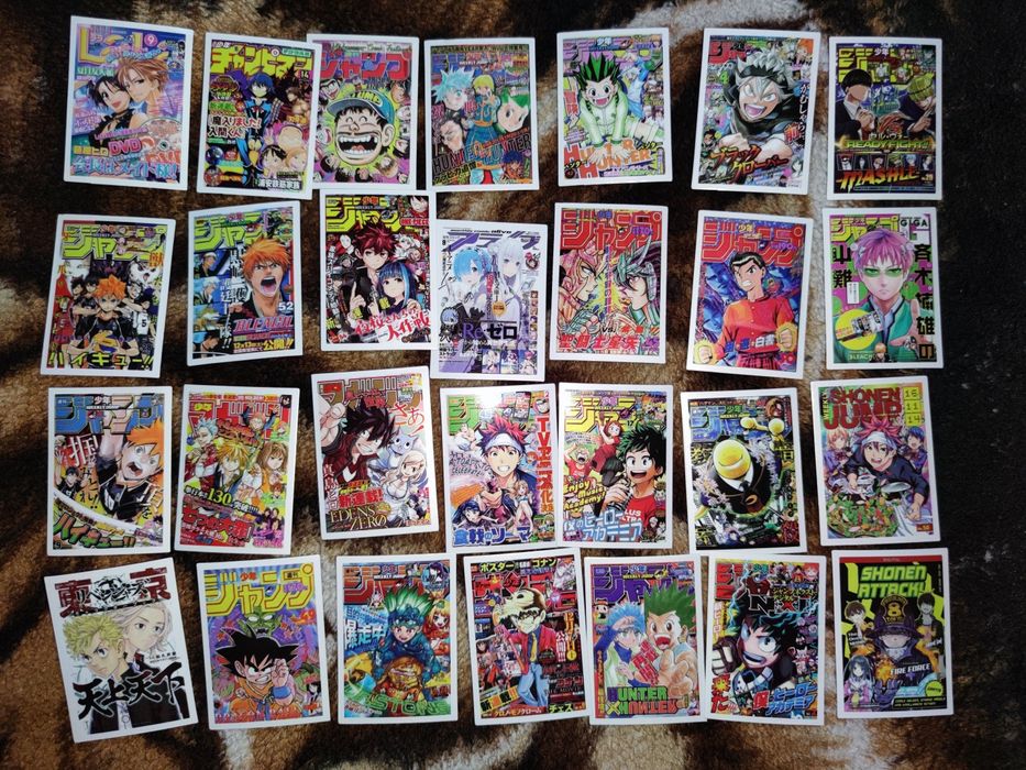 Стікери наклейки з аніме з його назвою титульні сторінки манг