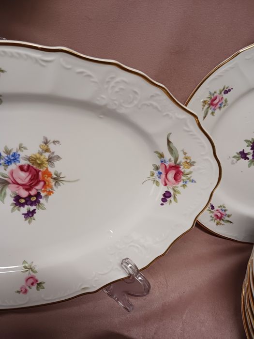 Serwis obiadowy kwiaty Czechoslowacja Bernadotte