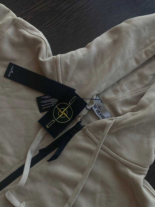 Зіп Худі Stone Island - Бежева Кофта Стон Айленд - Світшот Стонік SI