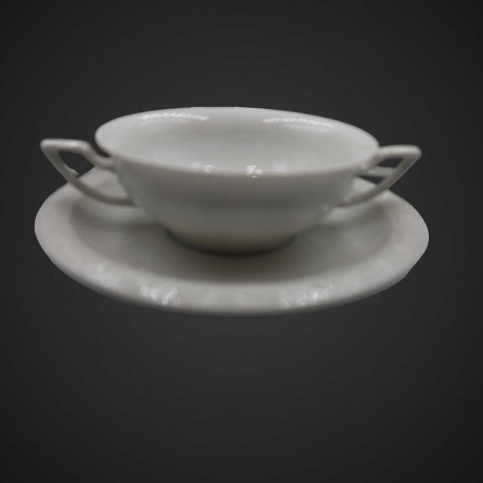 Rosenthal Biała Maria Bulionowka 6 szt +talerz Classic Rose B41/032405