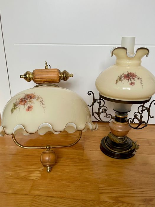 Lampa rustykalna wisząca i stojąca-zestaw 2 szt.