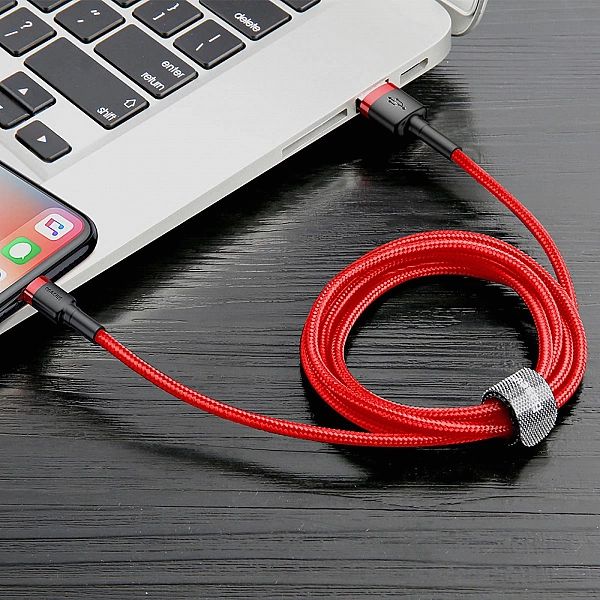 Kabel Baseus Cafule USB-A / Lightning 2.4A QC 3.0/1 m - czerwony