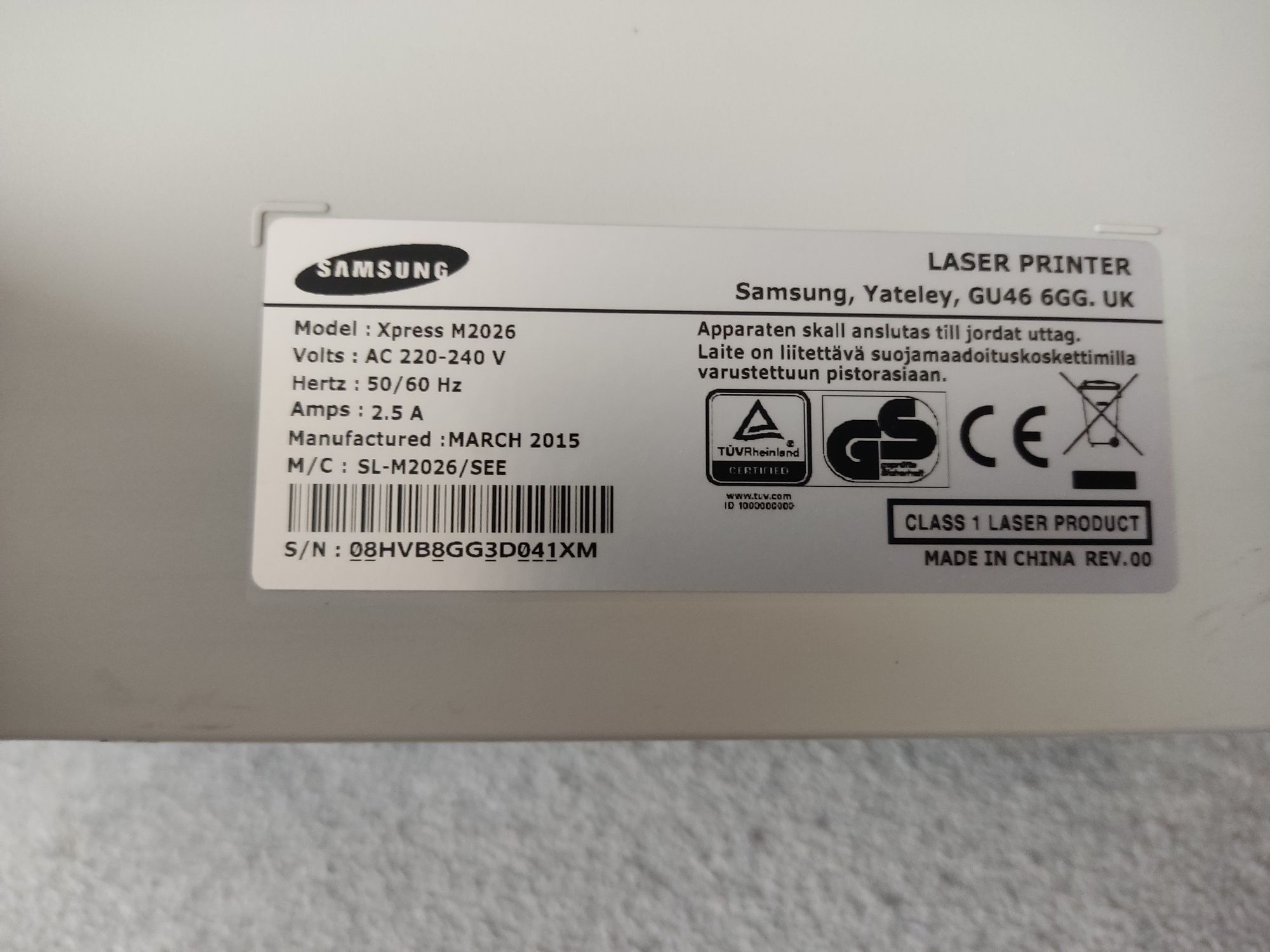 Impressora Samsung xpress M2026