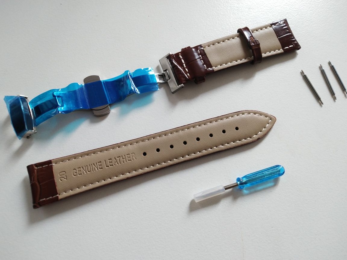 Pasek do zegarka 20 mm z zapięciem motylkowym